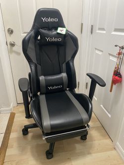 YOLEO Gaming Chair Ergonomic Computer Gaming Chair Adjustable Armrest High Back Office Chair Mute Casters Desk Chair with Lumbar Support and Headrest,