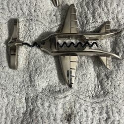 Beautiful Plane Wine Corkscrew And Matching Bottle Stopper ( For Wine Or Liquor Bottles