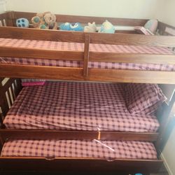 Wooden Triple Bunk Bed