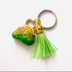 Keychain With Green Bag And Tassel Charm  New