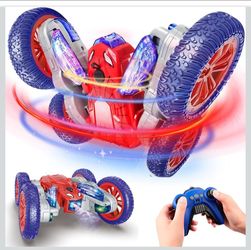 Spider RC Stunt Car - 360° Rotating 4WD Remote Control Toy with Lights & Spray, 2.4Ghz Rechargeable Off-Road Car