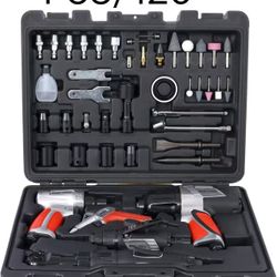 44 Piece Professional Air Tool Accessory Kit, Impact Wrench, Air Ratchet, Die Grinder, Blow Gun, Air Hammer, Dual Air Chuck, Tire Gauge, and Accessori