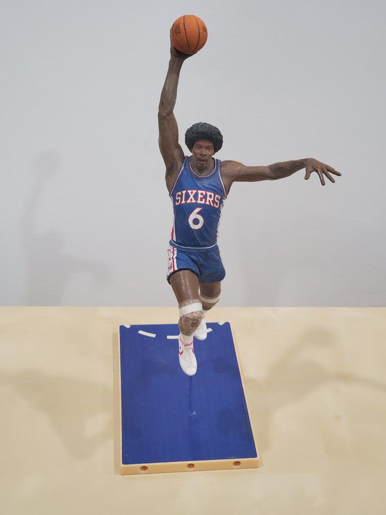 Julius Erving #6 Blue Jersey Philadelphia 76'ers McFarlane NBA Legends Hardwood Classics Six Inch Action Figure

