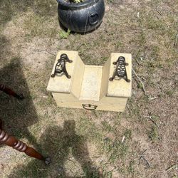 Antique Primitive Shoe Shine Stand With Drawer