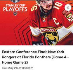 Eastern Conference Final: New York Rangers at Florida Panthers (Game 4 - Home Game 2)