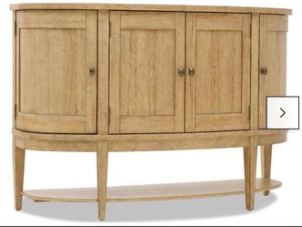 Light Wood Demilune Sideboard Cabinet