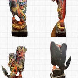 Two Balinese Wooden Statues