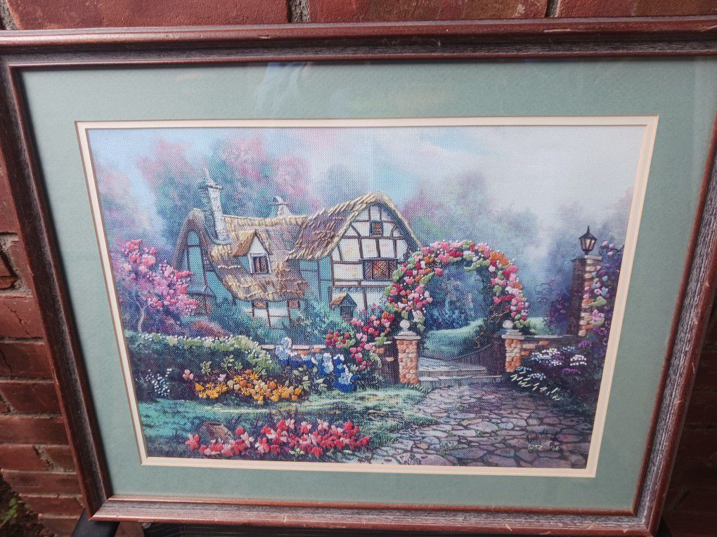 Embroidery Painting Signed 