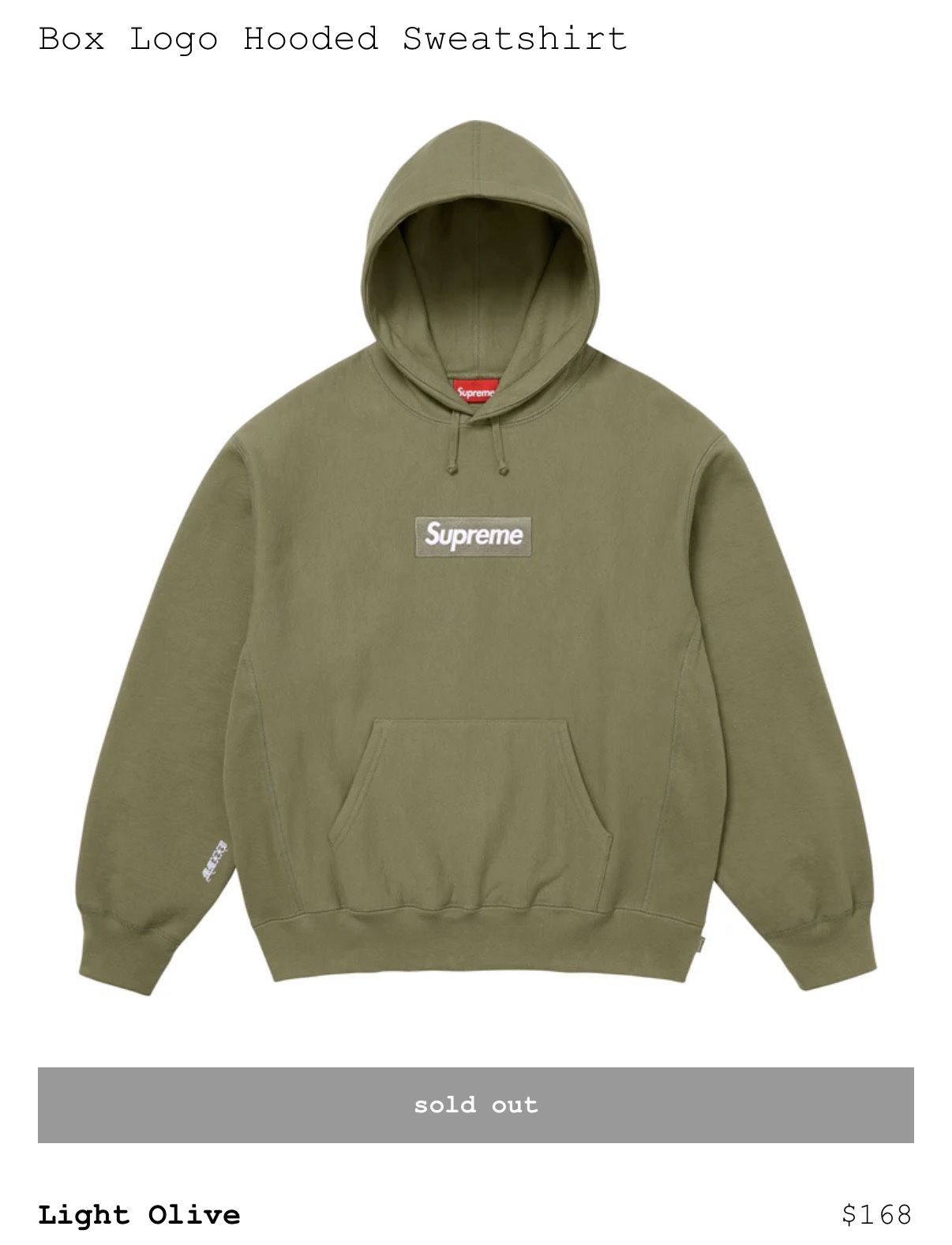 Supreme Box Logo Hoodie (FW25) “Light Olive” (DS Men’s Medium)