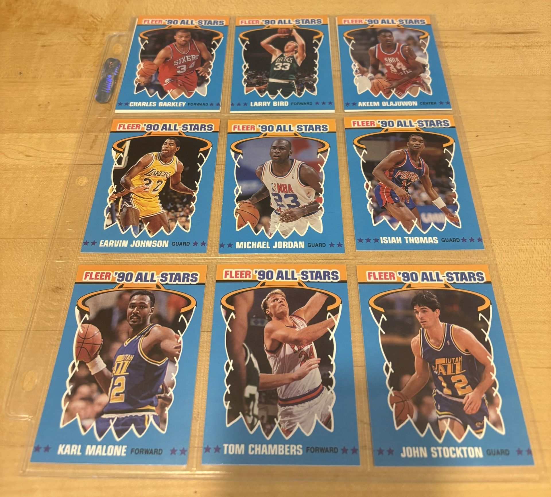 1990-91 Fleer Basketball ALL-STARS Sticker Set #1-12 Michael Jordan David Robinson RC