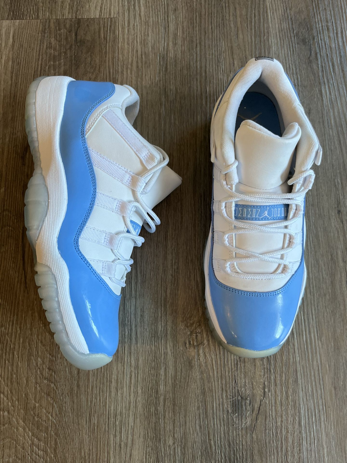 Air Jordan 11 Retro Low Used White/ University Blue Authentic Size 7Y No box , pre own , great condition