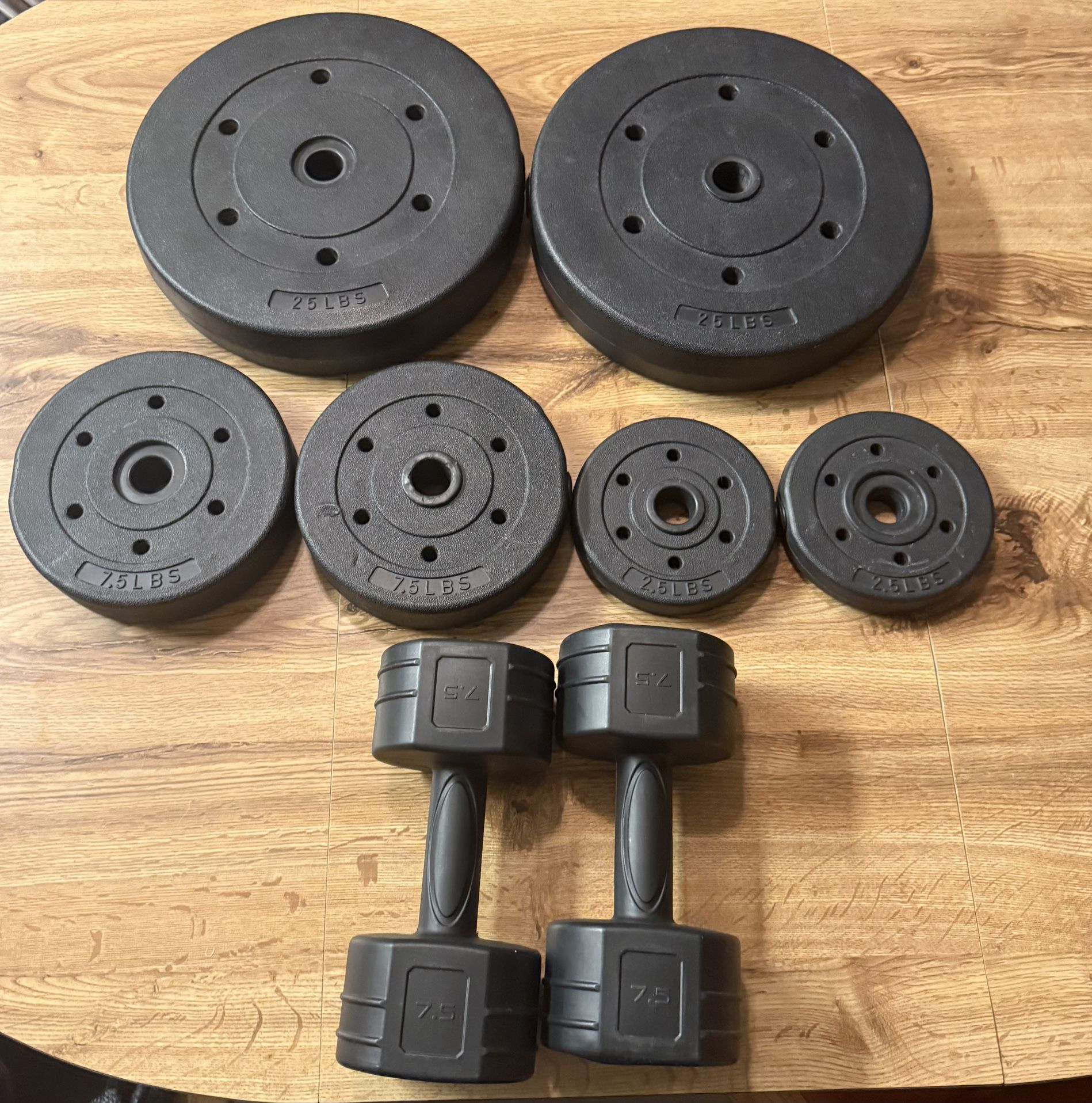 Sets Of Weight Plates And Dumbbells