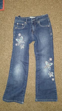 Girls Embroidered bootcut jeans