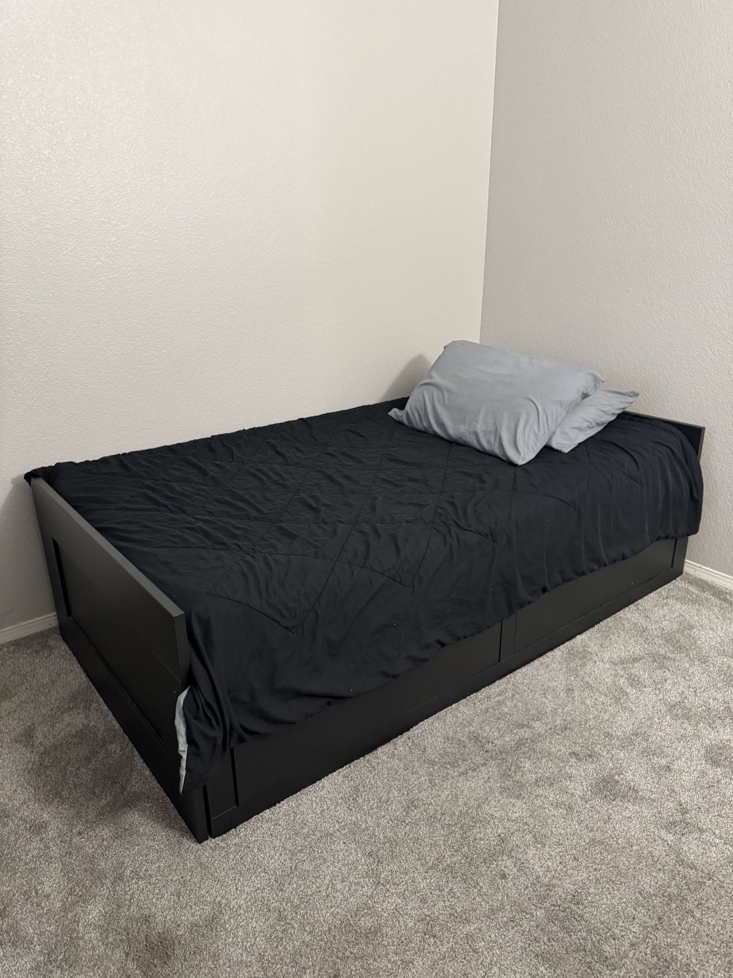 IKEA Brimnes Black Twin Bed