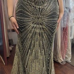 Corset black and gold Dress