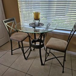 Glass Top Table With 4 Chairs