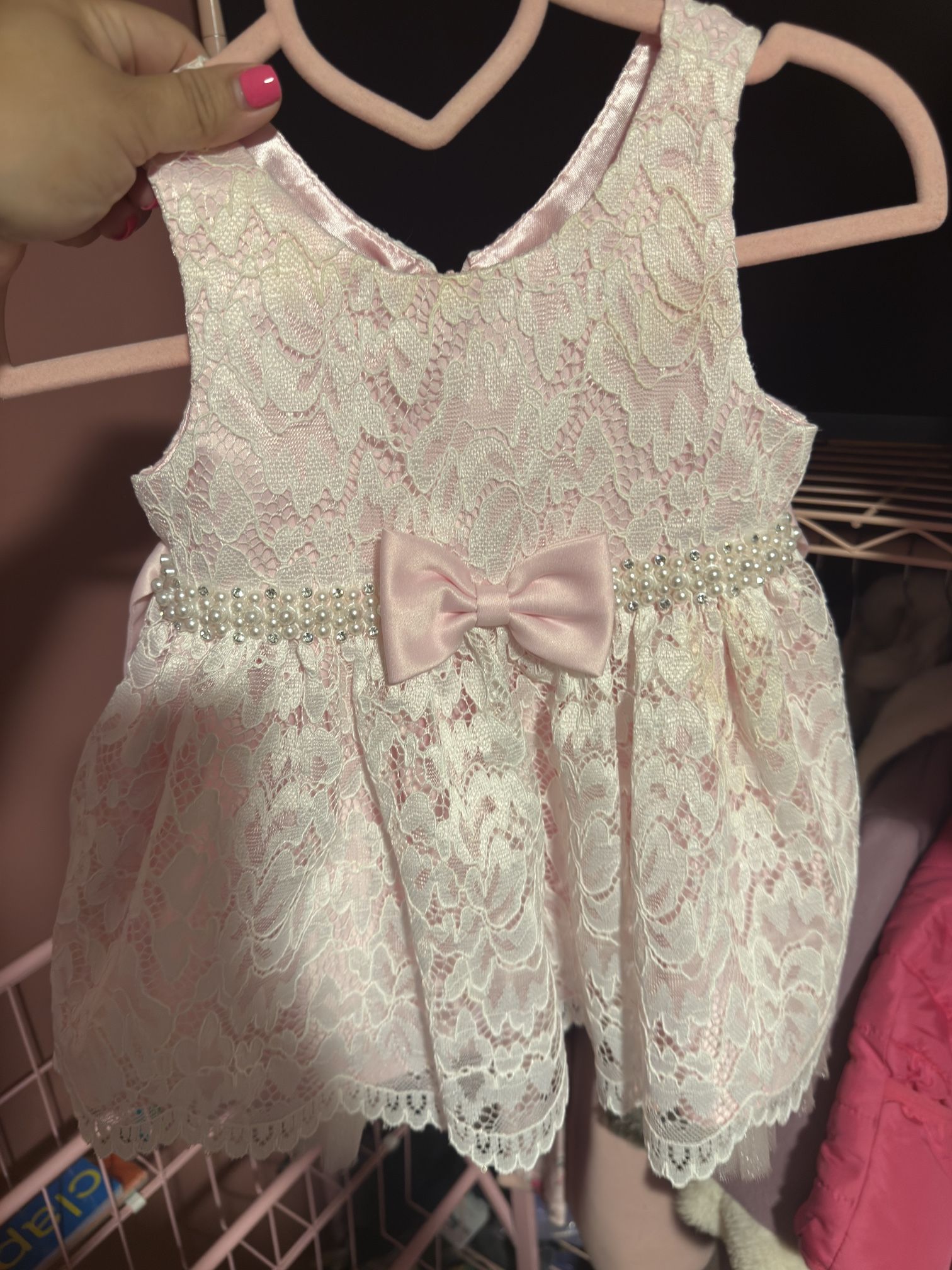 Pink And White Dress Baby Girl 