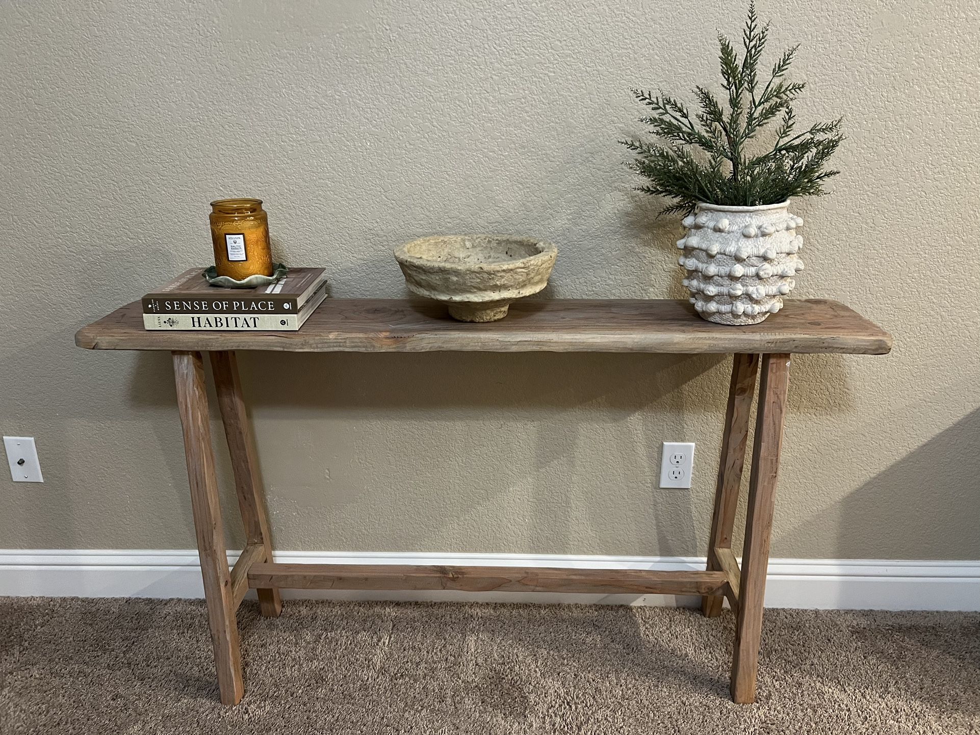 All wood Vintage Style Console Table