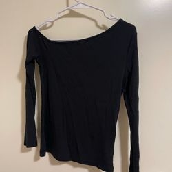 A New Day Off the Shoulder Long Sleeve Ribbed Top Knit Shirt Casual Size S
