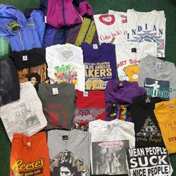 Vintage Clothing T Shirts Windbreakers 46 Pieces Sports Promo Y2K