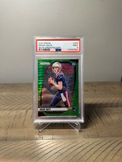 2024 Panini Prizm Drake Maye #329 Neon Green Pulsar Prizm (RC) PSA 9 MINT Rookie
