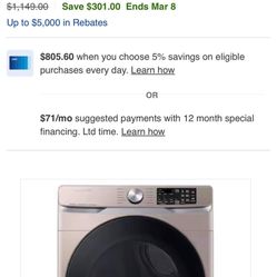 Brand New Washer N Dryer Set 