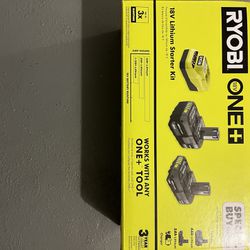 Ryobi One + 18v 2 Batteries W Charger 
