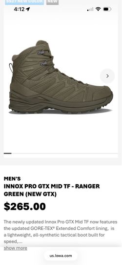 LOWA INNOX Pro Task Force Boots (12) Ranger Green