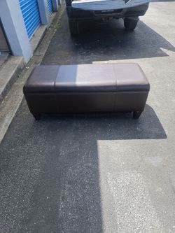 Leather bench with storage/ ottoman