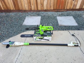 Pole saw + chain saw