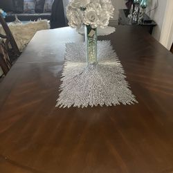 Square 6 Chairs Table With Extended Board 