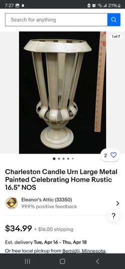 Rustic Candle Urn Metal