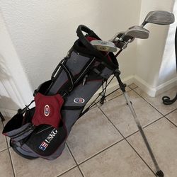 USKIDS US Kids Junior 5 Clubs Set Ultralight Right Hand + Golf Bag with Backpack Strap And Rain Cover