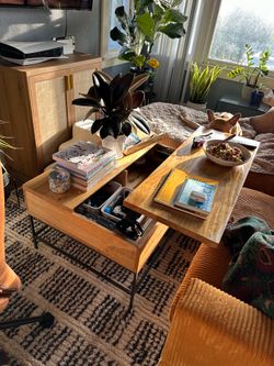 West Elm Industrial Storage Pop-Up Coffee Table 36”
