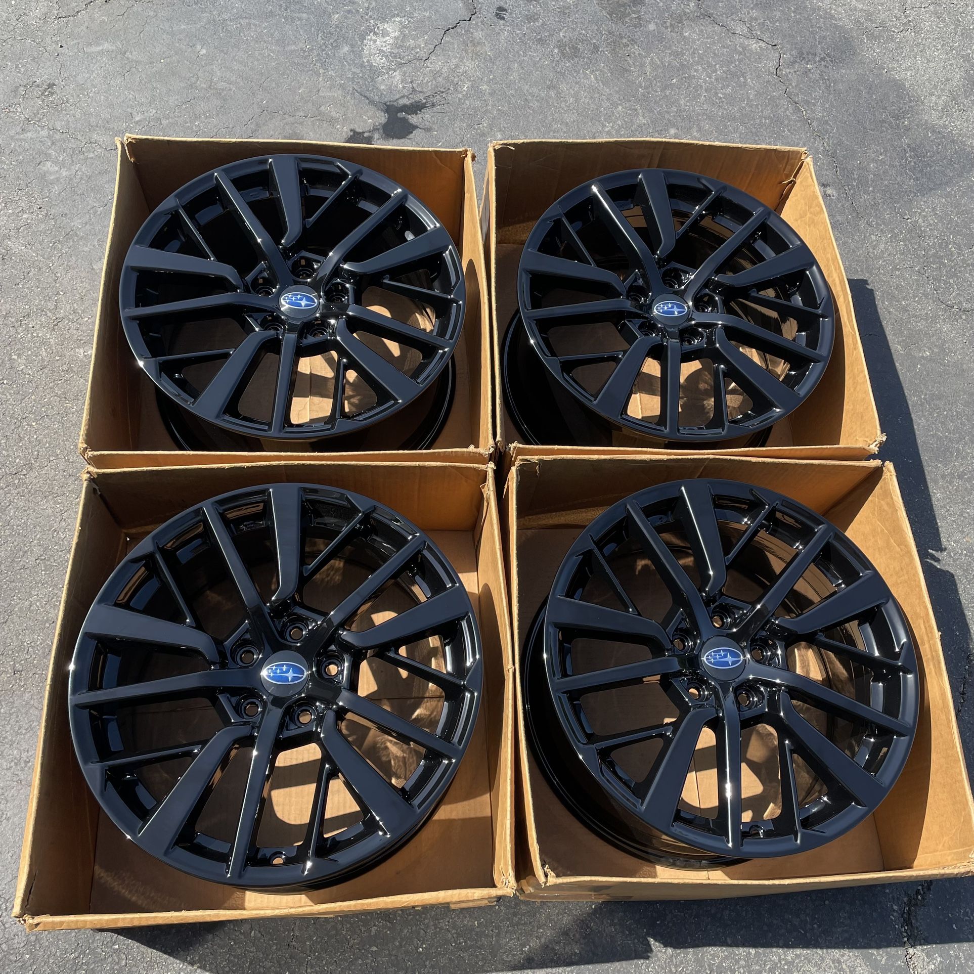 18” Subaru Wrx Factory Wheels Original Rims Brand New Gloss Black