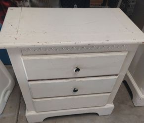 Pair of White Nightstands / Bedside Tables - Used