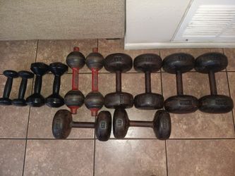 Vintage York and Weider dumbbells