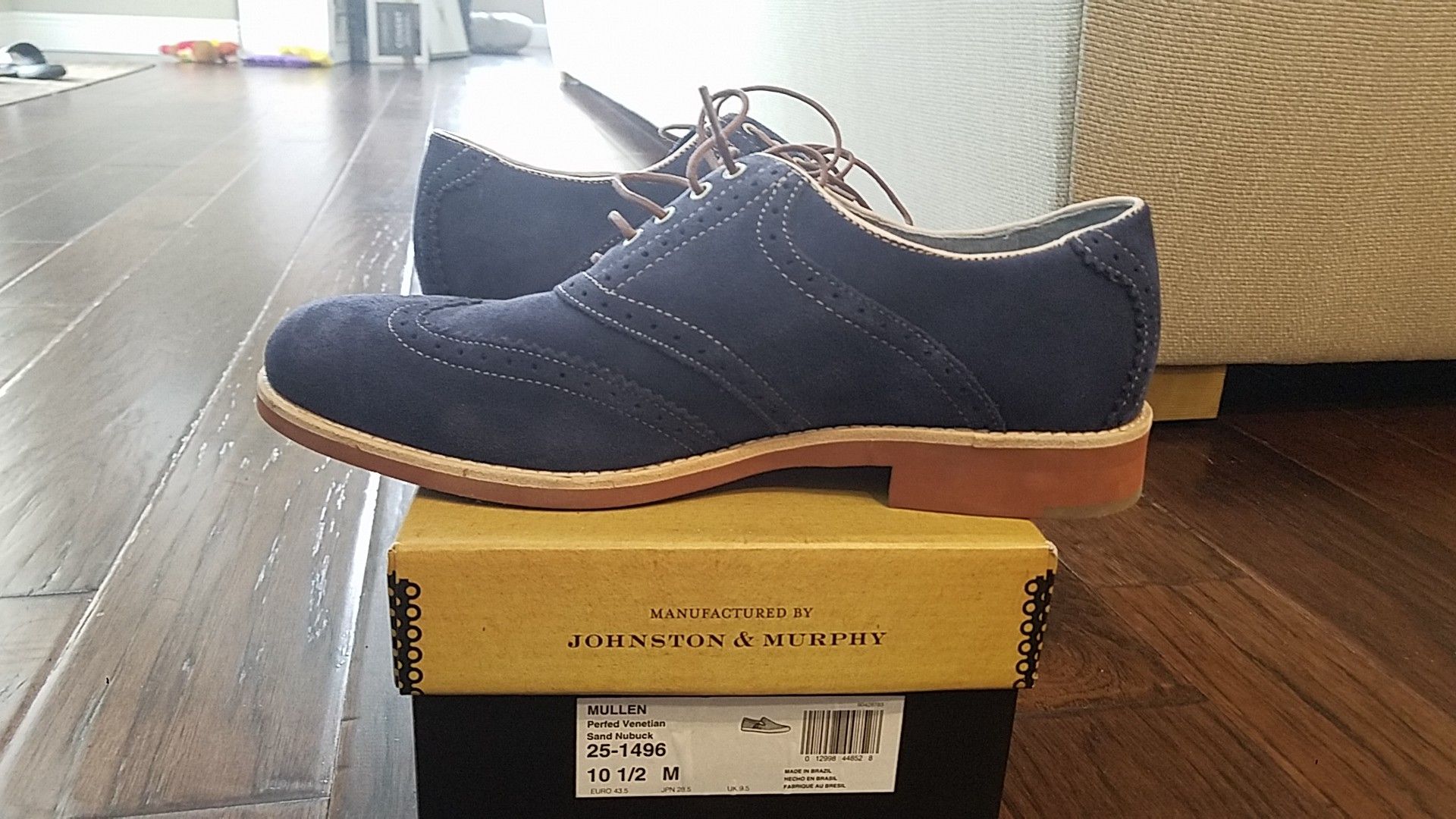 Johnston and murphy blue suede shoes deals