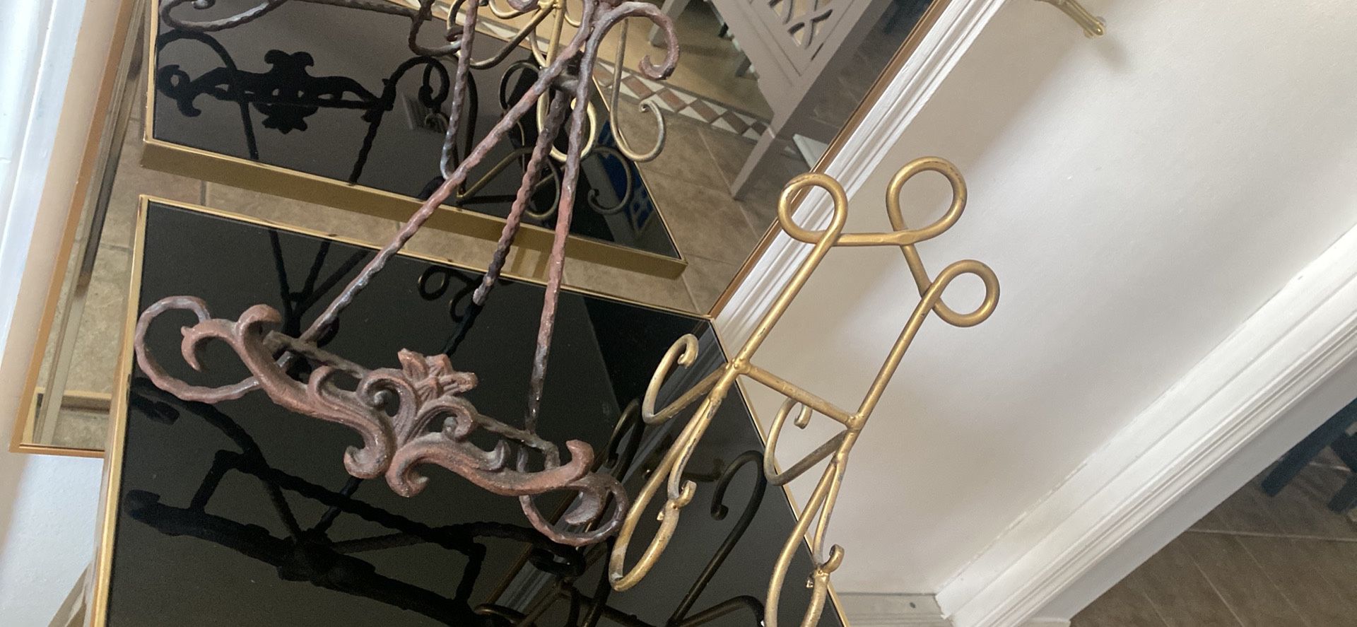 2 Pc. Iron/deco-home/ Frame/picture- Stand Display/Holders Approx: Tall 11 In. $8 Each.