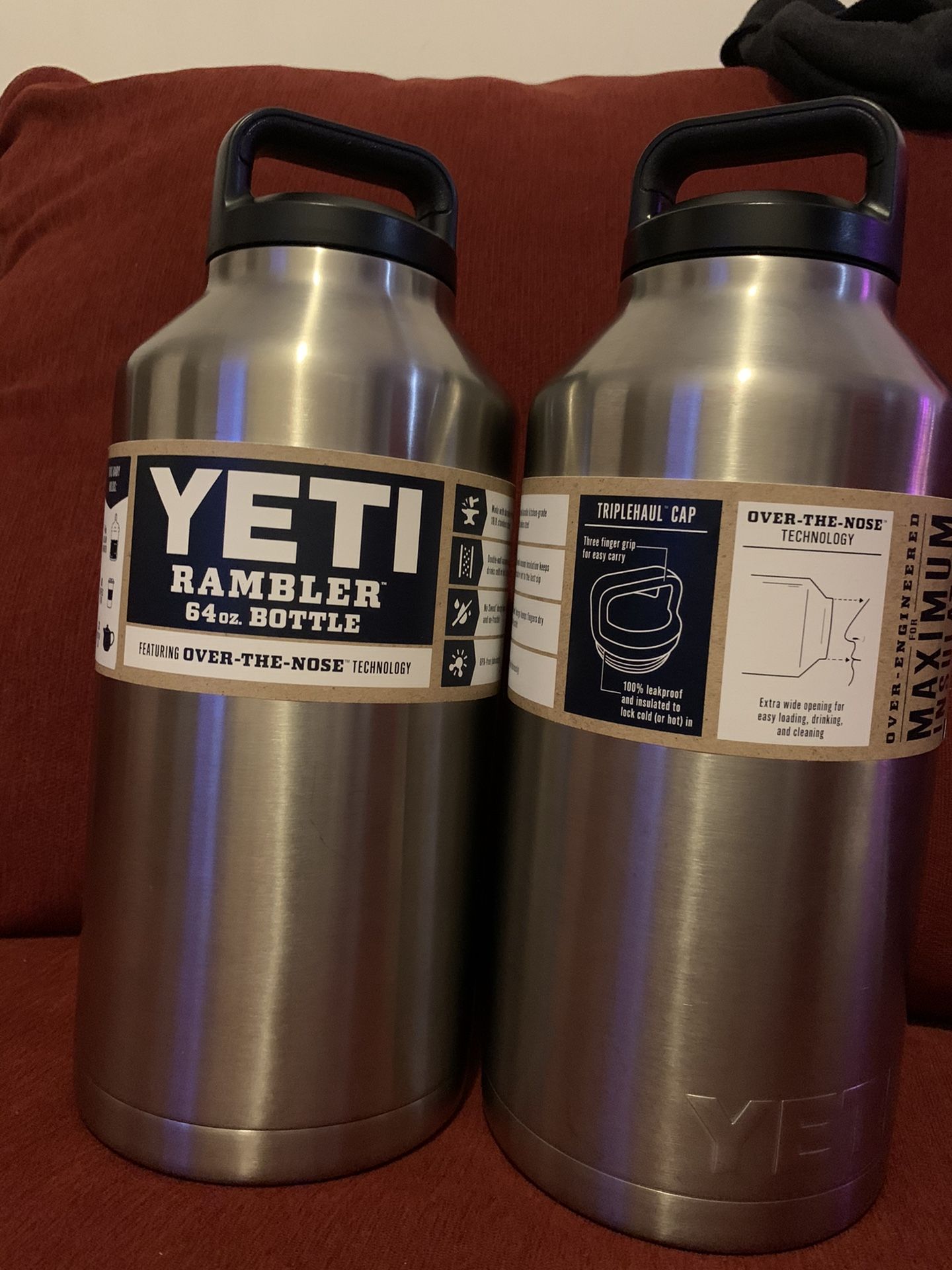 Yeti Rambler 64oz Stainless bottle $50 each