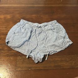 Blue And White Striped Shorts 