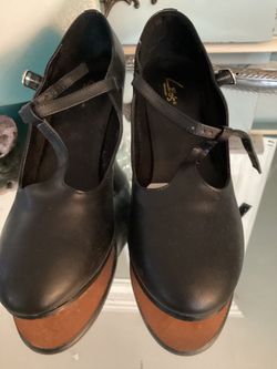 Leo’s Dancewear Size 9m,professional black Leather Dance Shoe