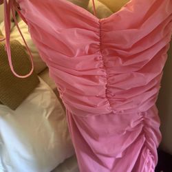 MICHAEL COSTELO PINK DRESS 