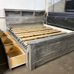 Cal King Or King Solid Wood Bed Frame With 3 Drawers $700