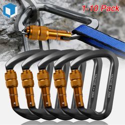 2PACK 30KN Climbing Carabiner Aluminum Screw Locking Clip Heavy Duty Hook Rock Rescue