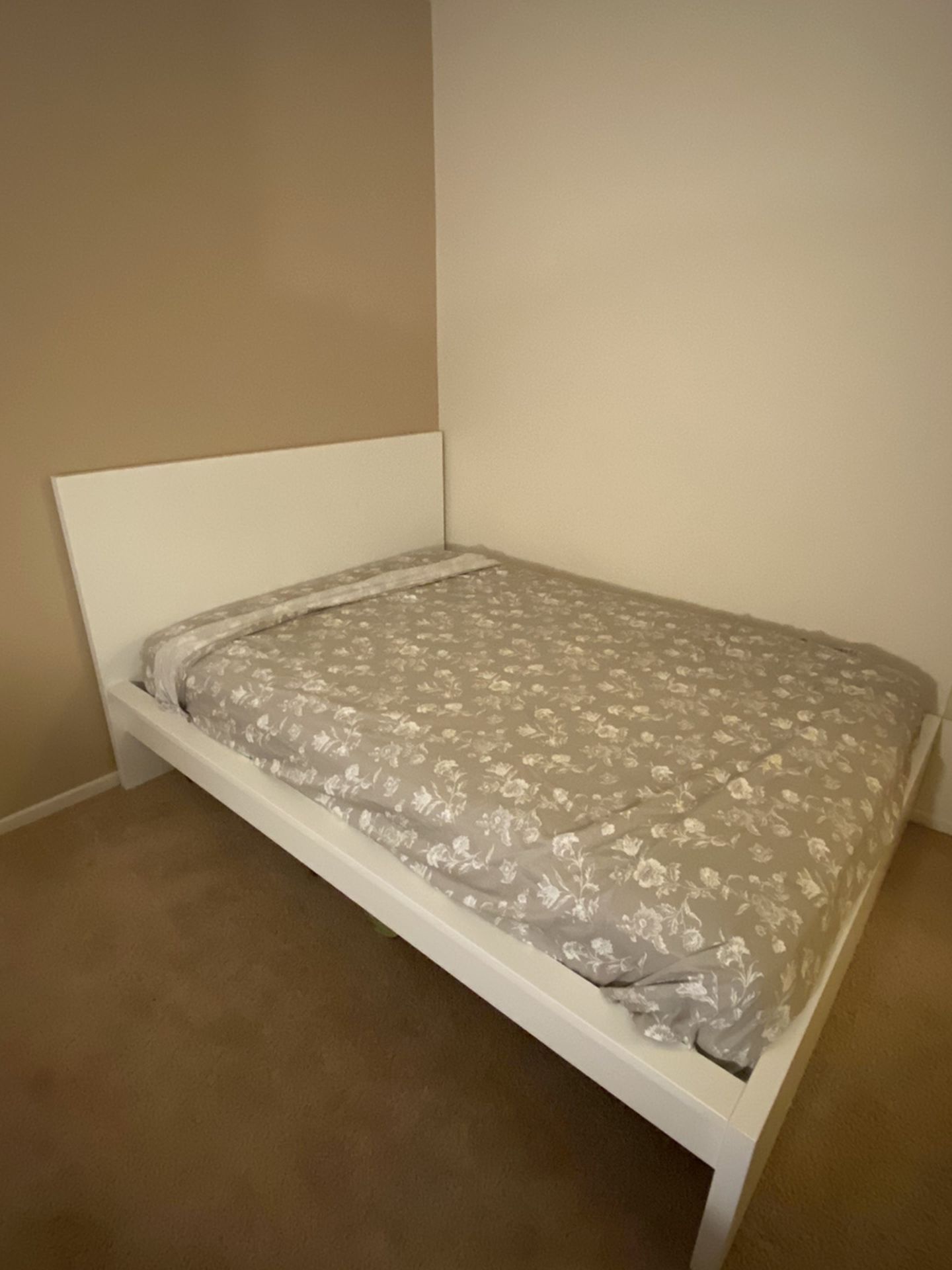 White Bed Frame And Mattress