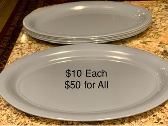 6 Oval Large (21” x 15”) Melamine with the look of Ceramic Serving Platters $10 each $50 for all 6