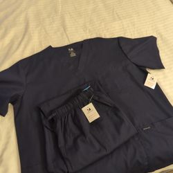 New Dagacci Unisex Navy Blue Scrubs XL