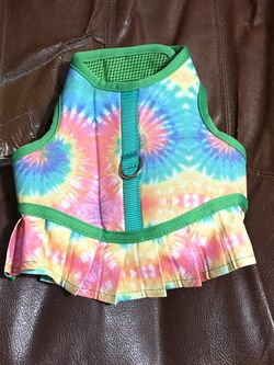 Tie Dye Dog Harness for non pulling dogs. Small