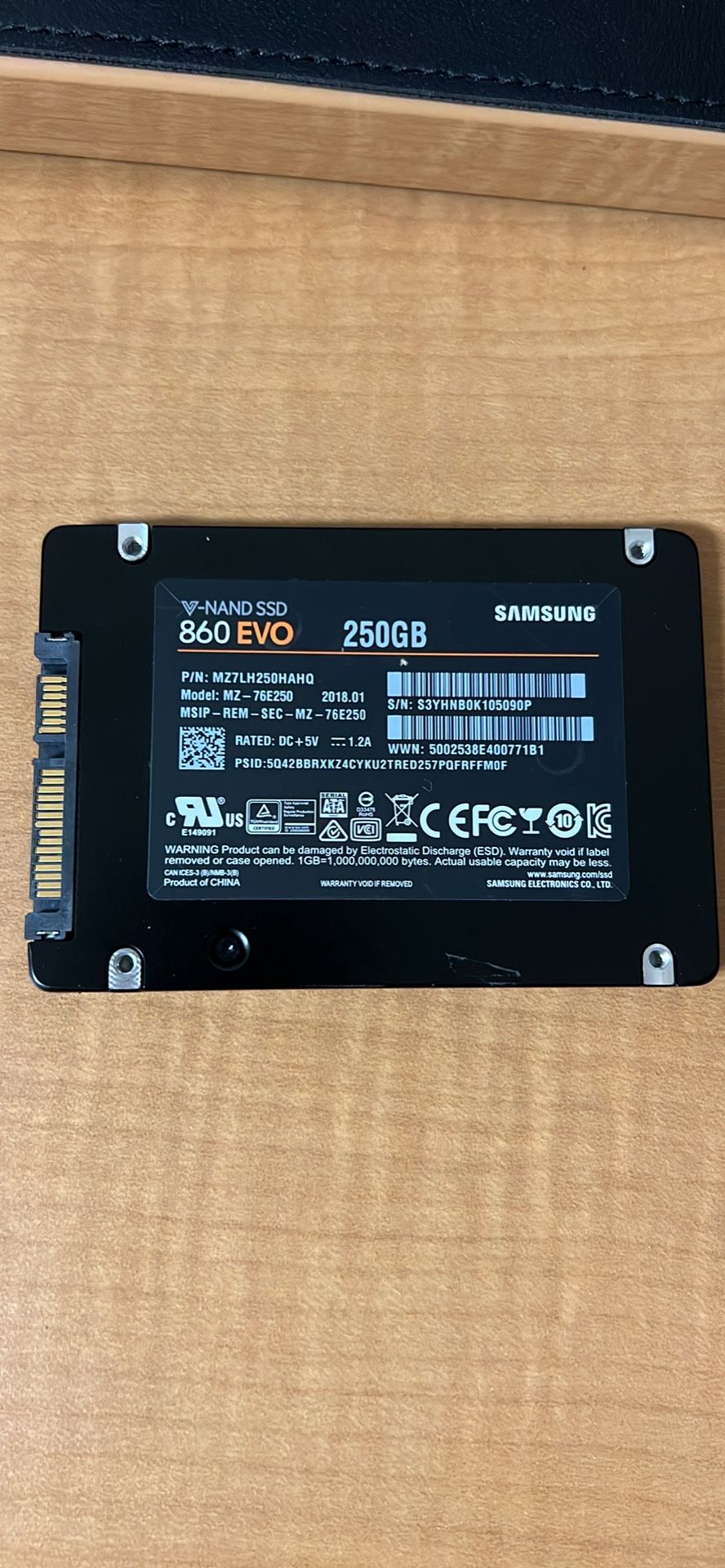 250GB SSD Samsung 860EVO